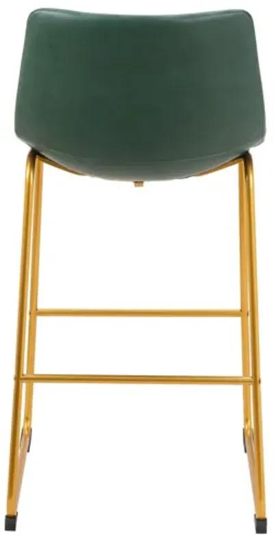 Augusta Barstool (Set of 2) Green & Gold