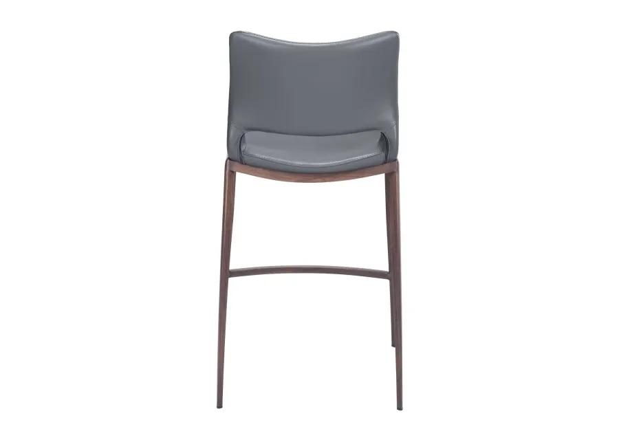 Ace Counter Stool (Set of 2) Dark Gray & Walnut