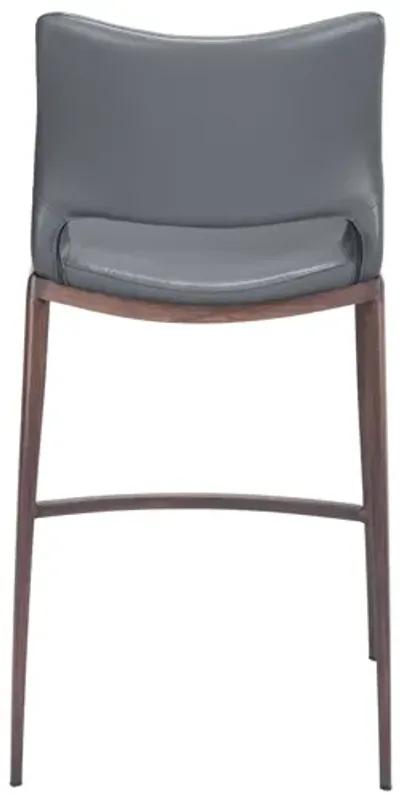 Ace Counter Stool (Set of 2) Dark Gray & Walnut