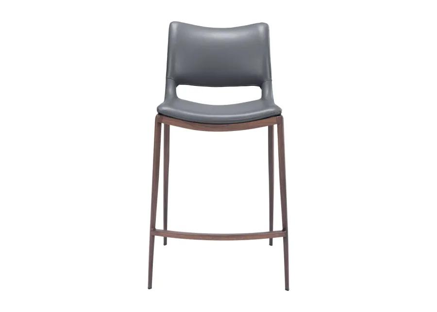 Ace Counter Stool (Set of 2) Dark Gray & Walnut