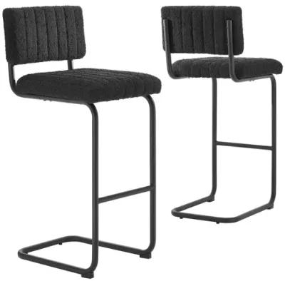 Parity Boucle Bar Stools Set of 2 by Modway