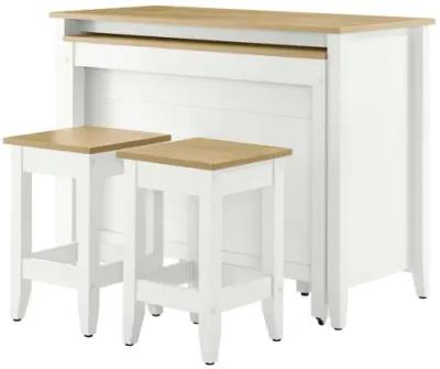 Farmstead 3-Piece Kitchen Island and Stool Set