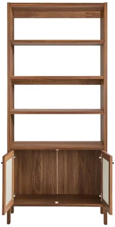 Capri 4-Shelf Wood Grain Bookcase