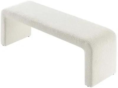 Simba Boucle Fabric Waterfall Long Bench