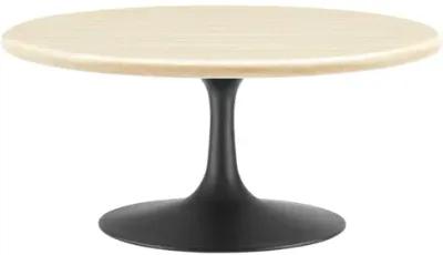 Lippa 36" Round Artificial Travertine Coffee Table