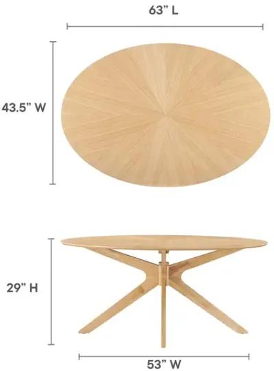 Crossroads 63" Oval Wood Dining Table