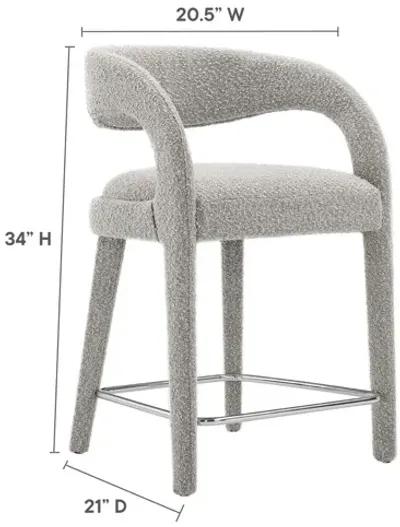 Pinnacle Boucle Upholstered Counter Stool Set of 2