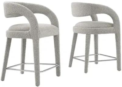 Pinnacle Boucle Upholstered Counter Stool Set of 2