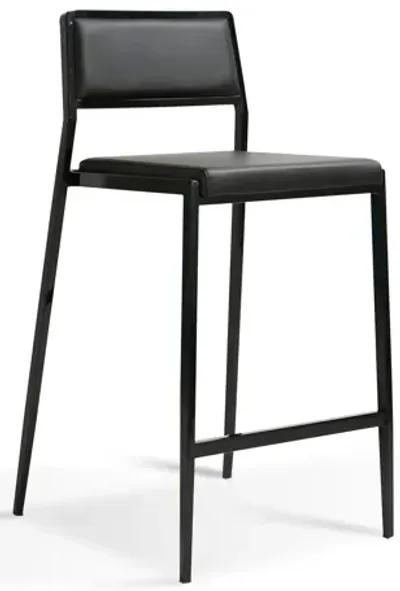 Gale Black Performance Vegan Leather Stackable Stool - Set of 2