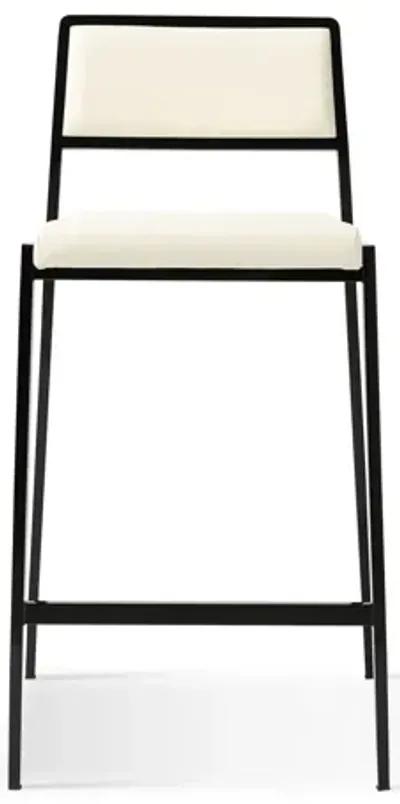 Gale Cream Performance Vegan Leather Stackable Stool - Set of 2