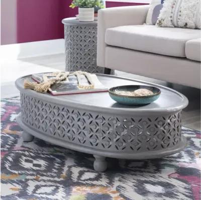 Imani Light Grey Oval Coffee Table