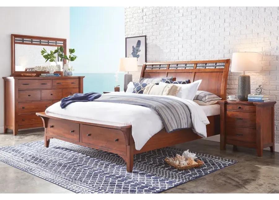 Whistler Solid Mango Queen Storage Bed