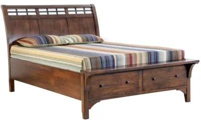 Whistler Solid Mango Queen Storage Bed