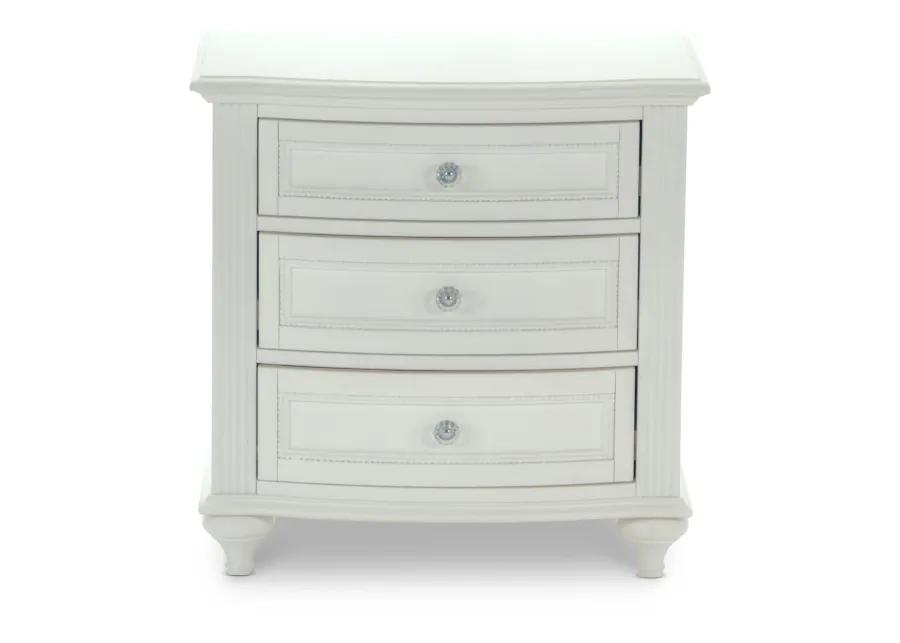 Chantilly 3 Drawer Nightstand - White