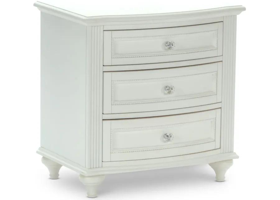 Chantilly 3 Drawer Nightstand - White