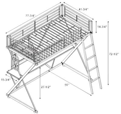 Curie Loft Bed - White