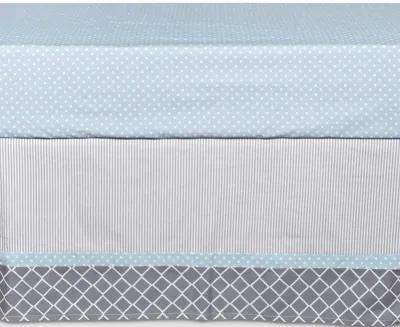 Chevron Crib Bedding - Blue Taffy