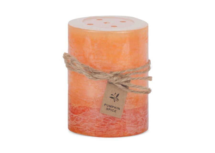 Orange Pumpkin Spice 2 Tone Pillar Candle - Small