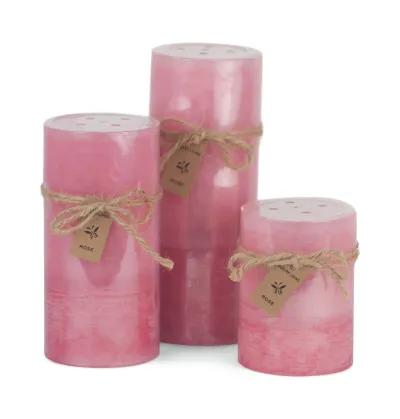 Pink Rose 2 Tone Pillar Candle - Medium