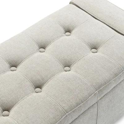 Arturo Tufted Storage Bench - Taupe