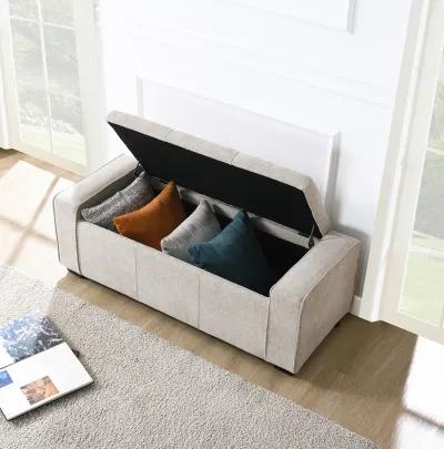 Arturo Tufted Storage Bench - Taupe