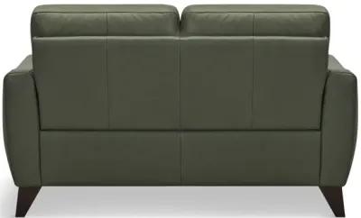 Trifle Leather Loveseat - Moss Green