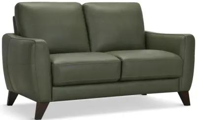 Trifle Leather Loveseat - Moss Green