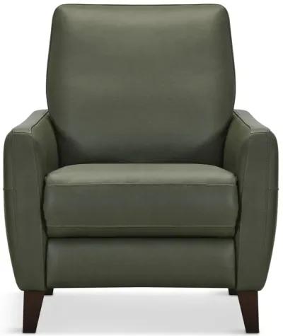 Trifle Leather Push Back Recliner - Moss Green