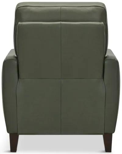 Trifle Leather Push Back Recliner - Moss Green