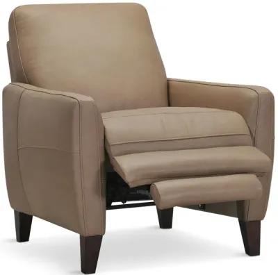 Trifle Leather Push Back Recliner - Stone