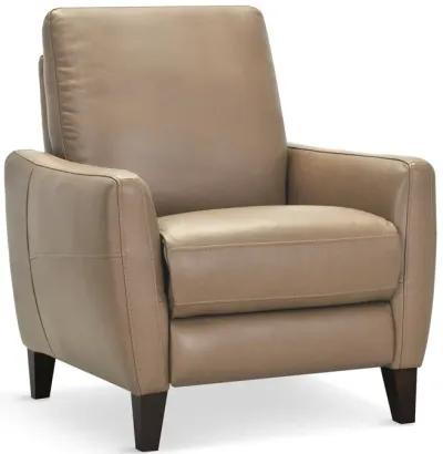 Trifle Leather Push Back Recliner - Stone