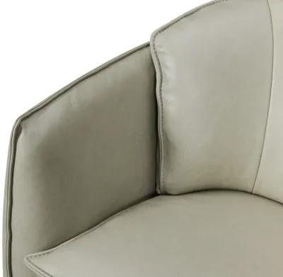 Sydney Leather Swivel Chair - Sage