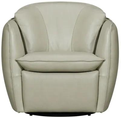 Sydney Leather Swivel Chair - Sage