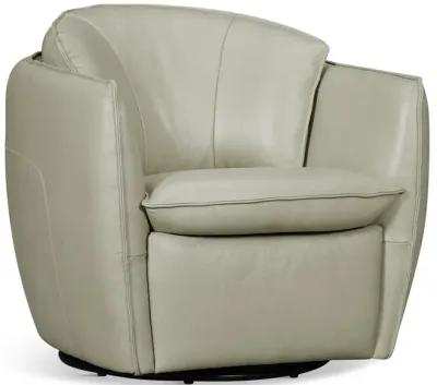 Sydney Leather Swivel Chair - Sage