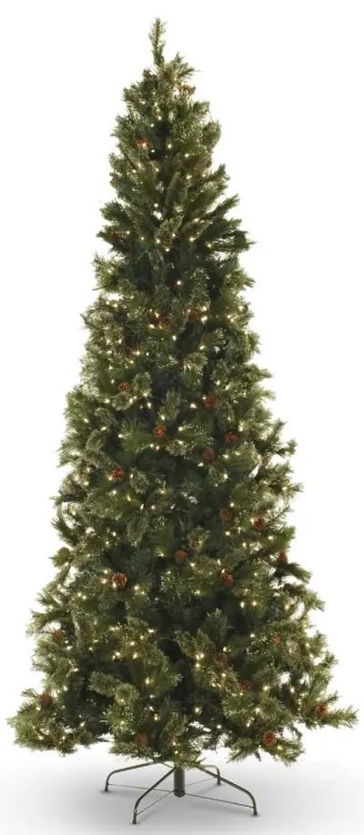 Oregon Pine 9  Pre-lit Artificial Christmas Tree with LED Lights - Slim