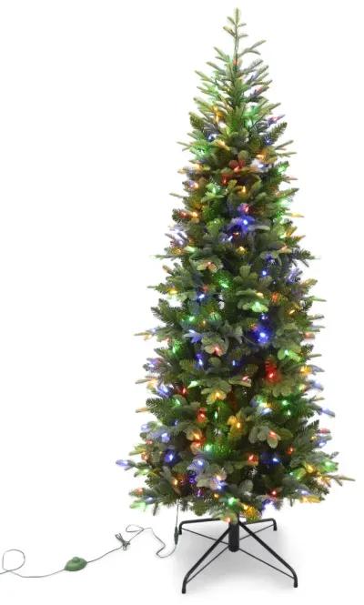 Canaan Fir 6.5  Slim Artificial Christmas Tree with LED Multi Function Lights