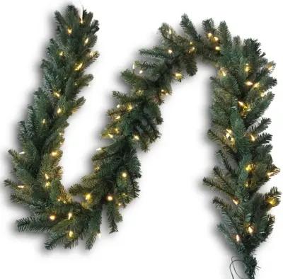 Monterey Pine 9  Garland With 100 LED Lights