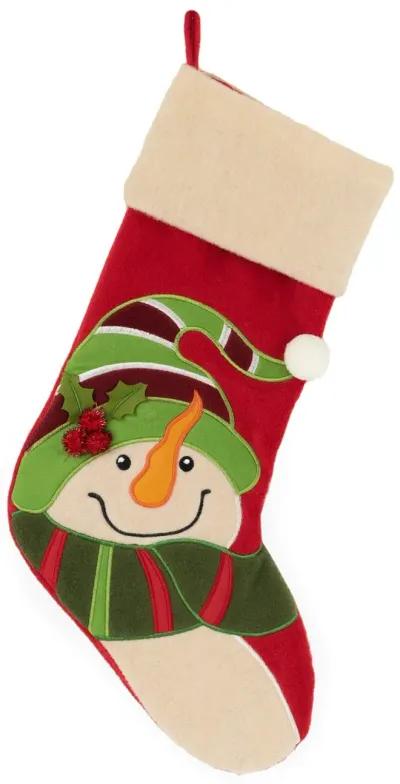 Red Green Snowman Stocking