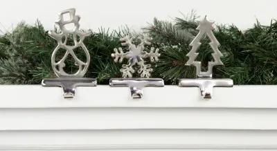 Snowman Stocking Holder - Silver