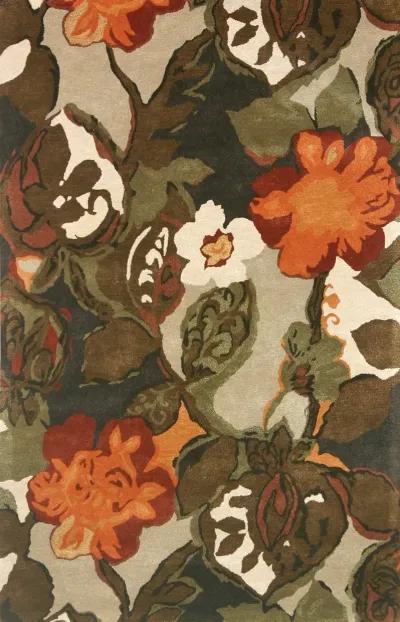 Petal Pusher Mahogany Area Rug - 3 6  x 5 6  