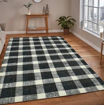 Tartan Charcoal - 3 6  x 5 6  Area Rug