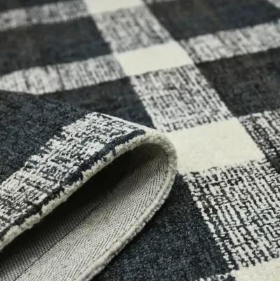 Tartan Charcoal - 3 6  x 5 6  Area Rug