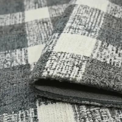 Tartan Dark Gray Area Rug - 3 6  X 5 6 