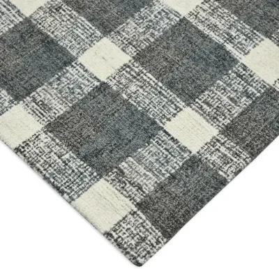 Tartan Dark Gray Area Rug - 3 6  X 5 6 