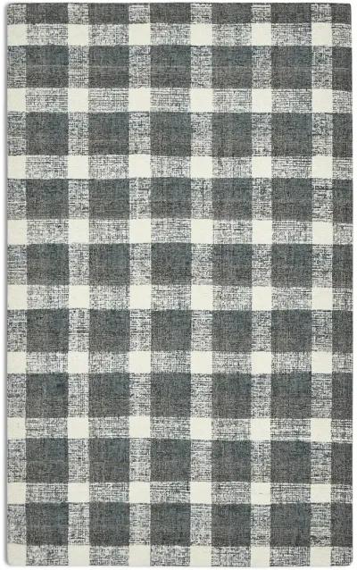 Tartan Dark Gray Area Rug - 3 6  X 5 6 