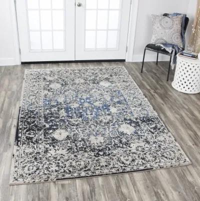 Panache Taupe Blue Area Rug - 5 3  X 7 6 