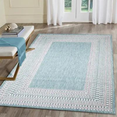 Malibu Etched Aqua 5 3  X 7 6  Outdoor Rug