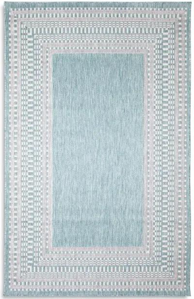 Malibu Etched Aqua 5 3  X 7 6  Outdoor Rug