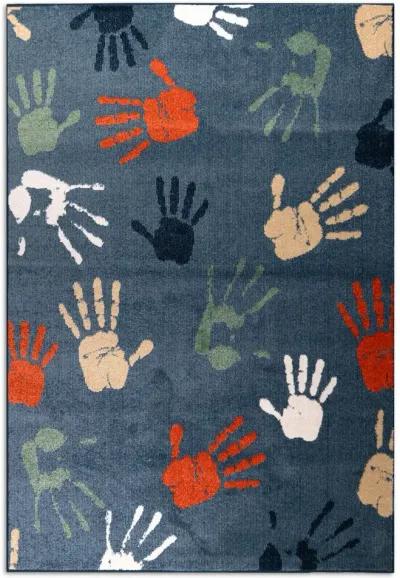 Handprints Blue - 5 3  x 7 0  Area Rug