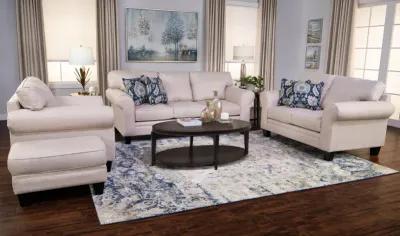 Anastasia Blue Ivory Area Rug - 6 7  X 9 2 